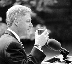 Photo: President Clinton Drinking Water