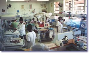 Pediatric AIDS ward in African hospital
