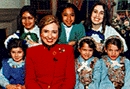 [PHOTO: Hillary Rodham Clinton with Girl Scouts]