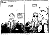 This cartoon depicts a NEW Al Gore as the character from the movie Terminator 2.