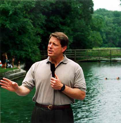 Photograph of Al Gore and Bill Clinton