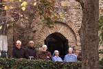 Monks and nuns at Virgin Mary's Grotto in Ephesus, Turkey await a visit by the First Family.