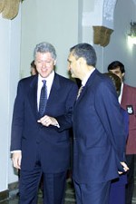 President Clinton meets with Bulgaria's Prime Minister Ivan Kostov at the Prime Minister's Office.