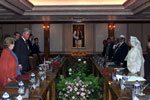 President Clinton participates in Bilateral meeting with Prime Minister Sheikh Hasina, Prime Minister's office, Bangladesh.