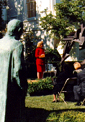 Mrs. Clinton in the Jacqueline Kennedy Garden