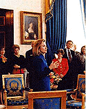 Photo of Hillary in Blue 
Room