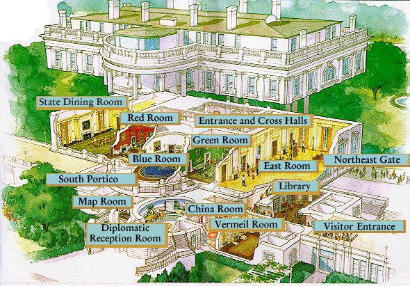 [Floorplan image of the White House]